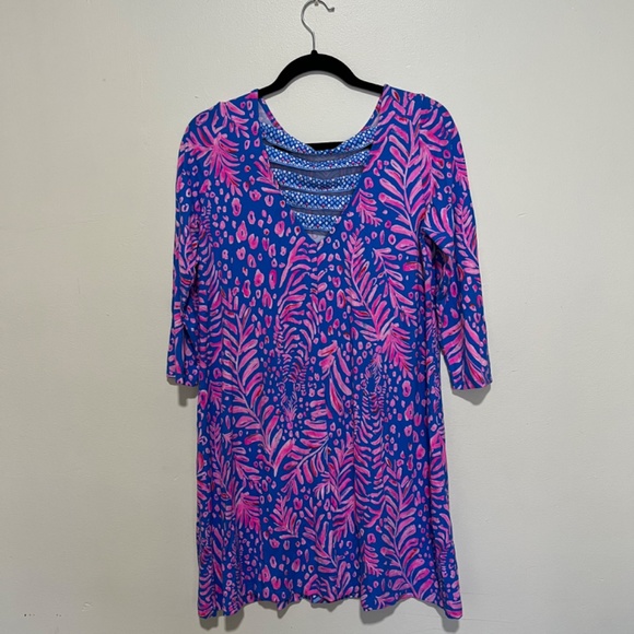 Lilly Pulitzer Ophelia Swing Dress in Pundy Blue La Zebra Pink Size M - Picture 4 of 11